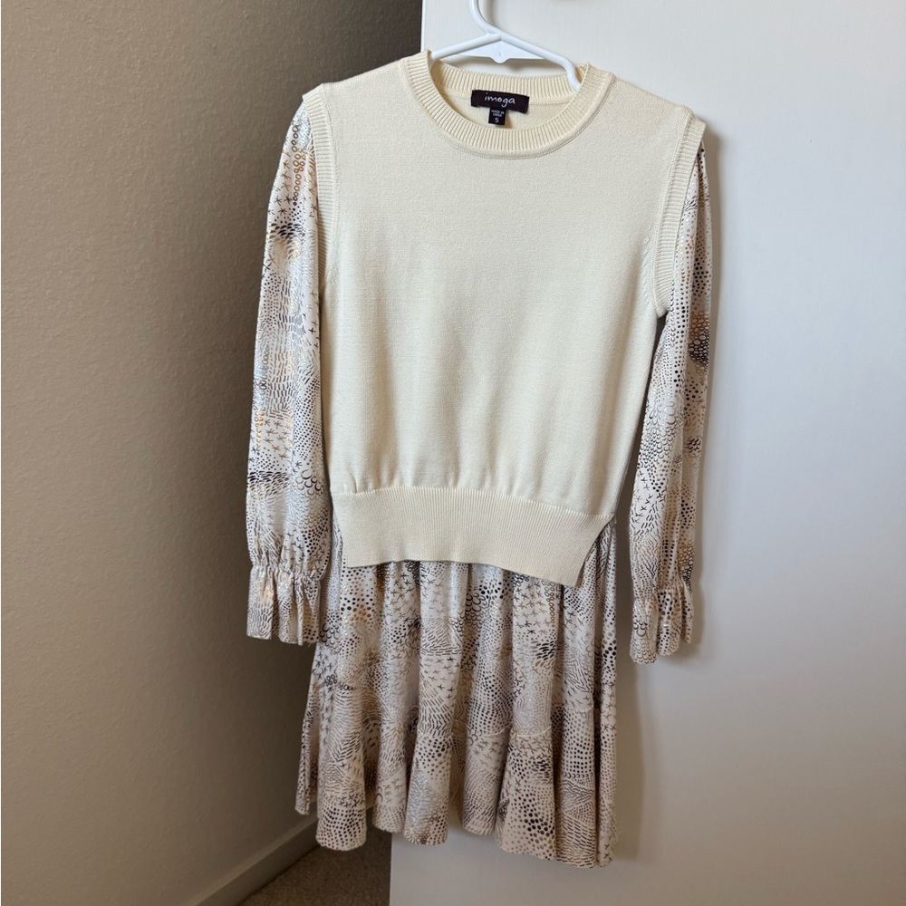 Imoga Trina Abstract Long Sleeve Dress, size 5